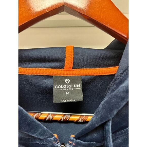 Colosseum Virginia Cavaliers Navy Velour Full Zip Up Hoodie sz. M EUC - Picture 4 of 6